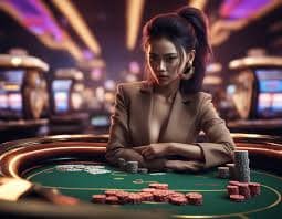 Panel chat interaktif di meja dealer langsung FFWS Indonesia paytogel dengan dealer merespons pemain